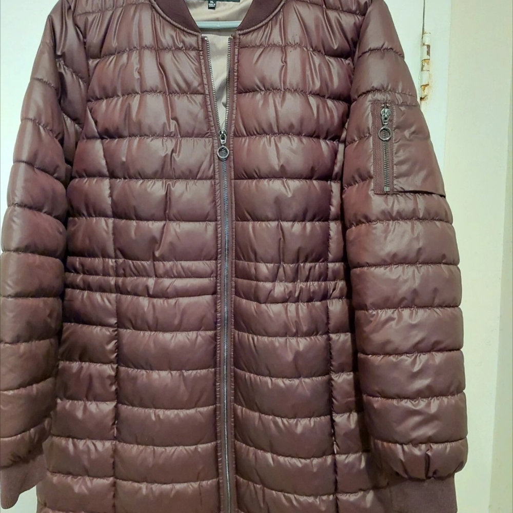 Kenneth Cole New York Hoodless Women's Black Quilted XL Packable Puffer Coat